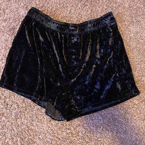 PINK Victorias Secret Black Velvet Sleep Shorts